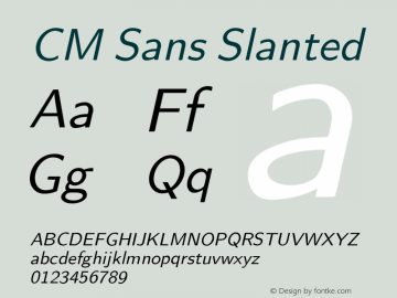 CM Sans Slanted Version 001.001图片样张