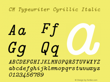 CM Typewriter Cyrillic Italic Version 001.001图片样张