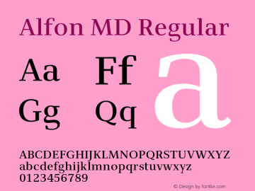 Alfon MD Regular OTF 1.000;PS 001.000;Core 1.0.34图片样张