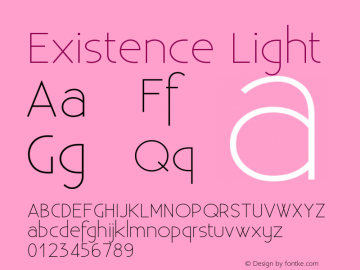 Existence Light Version 001.001 Font Sample