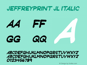 JeffreyPrint JL Italic version 1.00图片样张