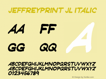 JeffreyPrint JL Italic version 1.00图片样张
