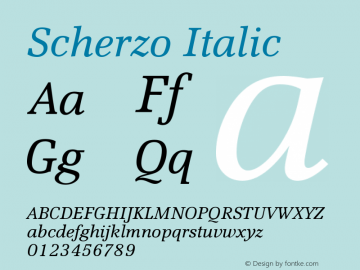 Scherzo Italic Version 001.000图片样张