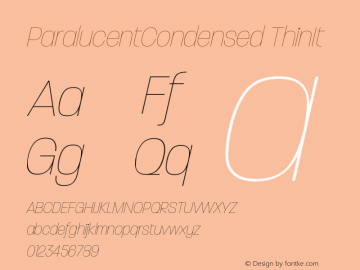 ParalucentCondensed ThinIt Version 001.000图片样张