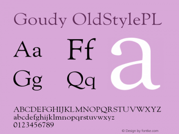 Goudy OldStylePL Version 001.000 Font Sample
