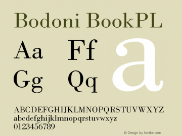 Bodoni BookPL Version 001.000 Font Sample