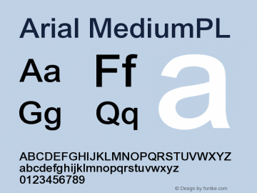 Arial MediumPL Version 001.000 Font Sample