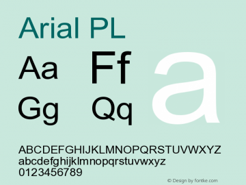 Arial PL Version 001.000 Font Sample