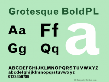 Grotesque BoldPL Version 001.000 Font Sample