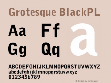 Grotesque BlackPL Version 001.000 Font Sample