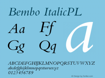 Bembo ItalicPL Version 001.000图片样张