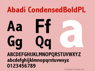 Abadi CondensedBoldPL Version 001.000图片样张