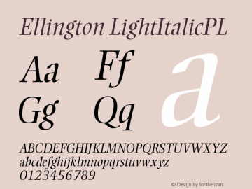 Ellington LightItalicPL Version 001.000图片样张