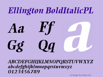 Ellington BoldItalicPL Version 001.000图片样张