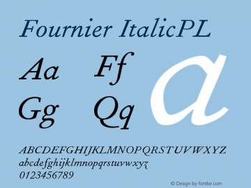 Fournier ItalicPL Version 001.000图片样张