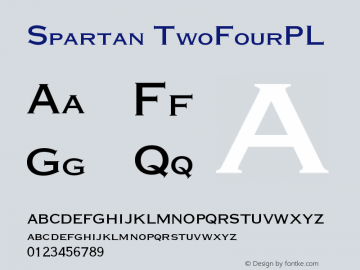 Spartan TwoFourPL Version 001.000 Font Sample