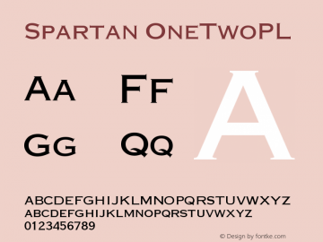 Spartan OneTwoPL Version 001.000 Font Sample