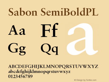 Sabon SemiBoldPL Version 001.000图片样张