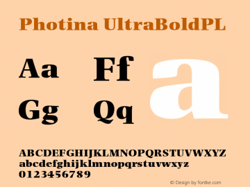 Photina UltraBoldPL Version 001.000 Font Sample