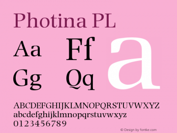 Photina PL Version 001.000 Font Sample