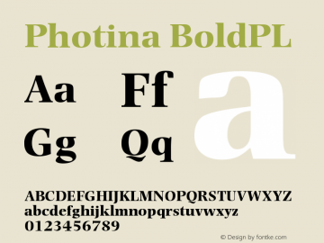 Photina BoldPL Version 001.000 Font Sample