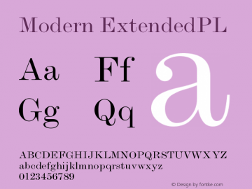 Modern ExtendedPL Version 001.000 Font Sample