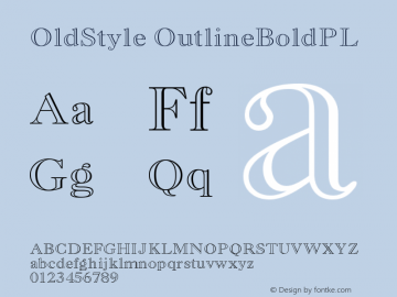 OldStyle OutlineBoldPL Version 001.000图片样张