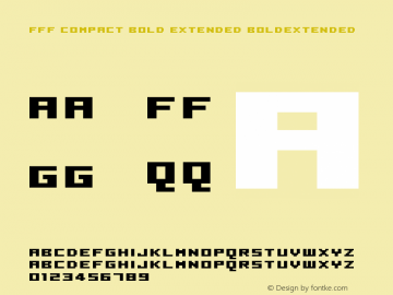 FFF Compact Bold Extended BoldExtended Version 001.001 Font Sample