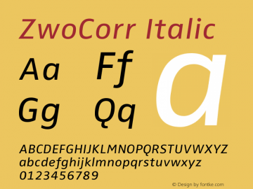 ZwoCorr Italic Version 004.453图片样张