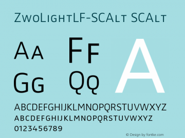 ZwoLightLF-SCAlt SCAlt Version 4.313 Font Sample