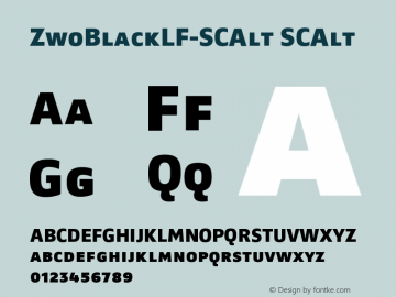 ZwoBlackLF-SCAlt SCAlt Version 4.313 Font Sample
