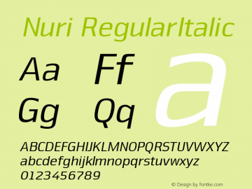 Nuri RegularItalic Version 001.000图片样张