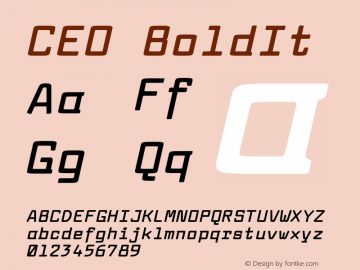 CEO BoldIt Version 001.000 Font Sample