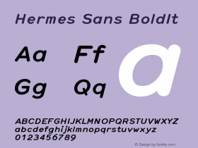 Hermes Sans BoldIt Version 001.000 Font Sample