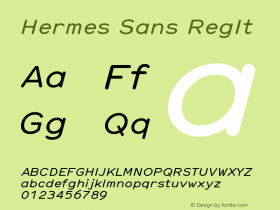 Hermes Sans RegIt Version 001.000 Font Sample