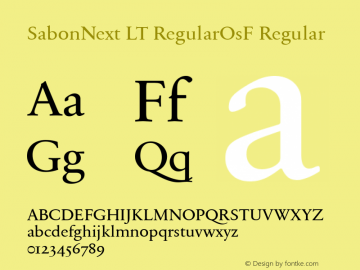 SabonNext LT RegularOsF Regular Version 1.02;2005图片样张