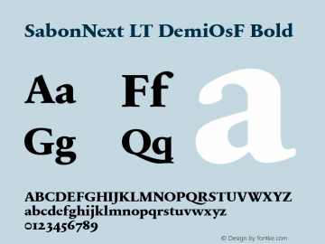 SabonNext LT DemiOsF Bold Version 1.02;2005 Font Sample