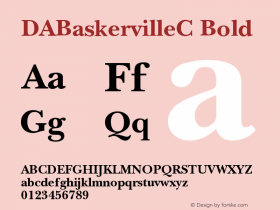 DABaskervilleC Bold Version 001.000 Font Sample