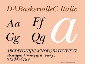 DABaskervilleC Italic Version 001.000 Font Sample