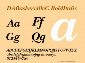 DABaskervilleC BoldItalic Version 001.000 Font Sample