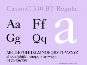 CaslonC 540 BT Regular OTF 1.0;PS 001.000;Core 116;AOCW 1.0 161图片样张