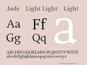 Jude-Light Light-Light Version 001.001 Font Sample