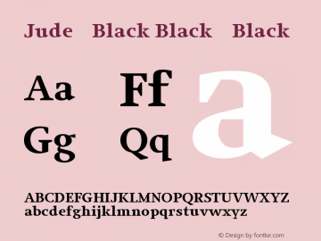 Jude-Black Black-Black Version 001.001 Font Sample