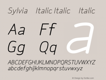 Sylvia-Italic Italic-Italic Version 001.000图片样张