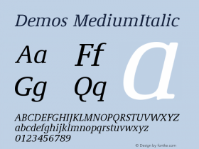 Demos MediumItalic Version 001.001图片样张