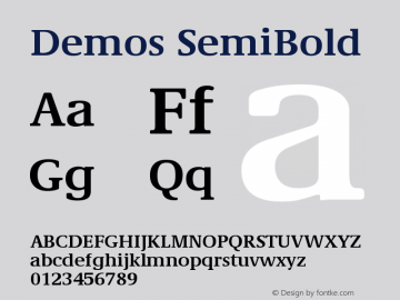 Demos SemiBold Version 001.001 Font Sample