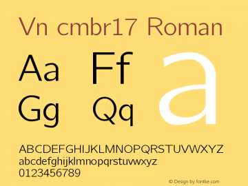 Vn cmbr17 Roman Version 0.0 Font Sample