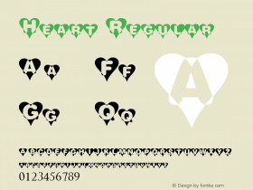 Heart Regular Version 1.00 April 26, 2012, initial release Font Sample