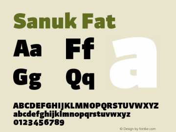 Sanuk Fat Version 7.046 Font Sample