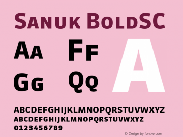 Sanuk BoldSC Version 7.046 Font Sample